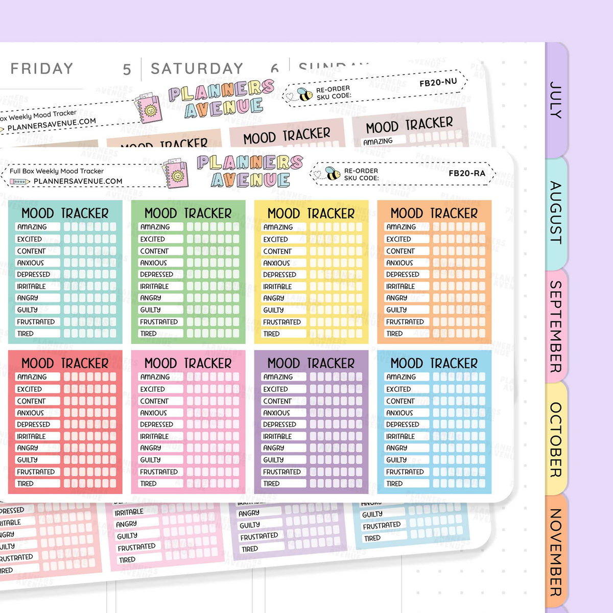 Weekly Mood Tracker Stickers