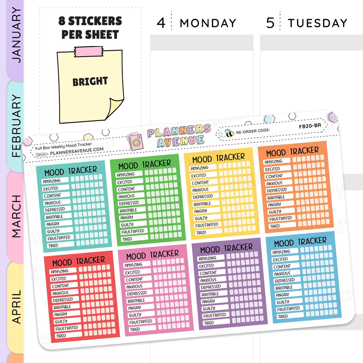 Weekly Mood Tracker Stickers