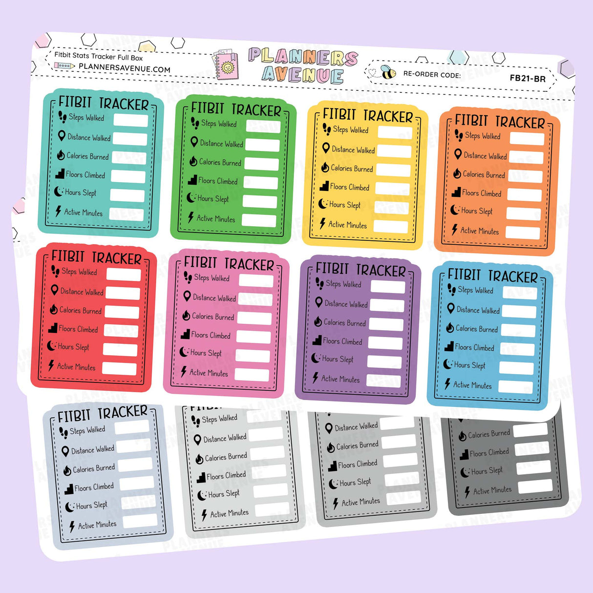 Fitbit Stats Tracker Planner Stickers