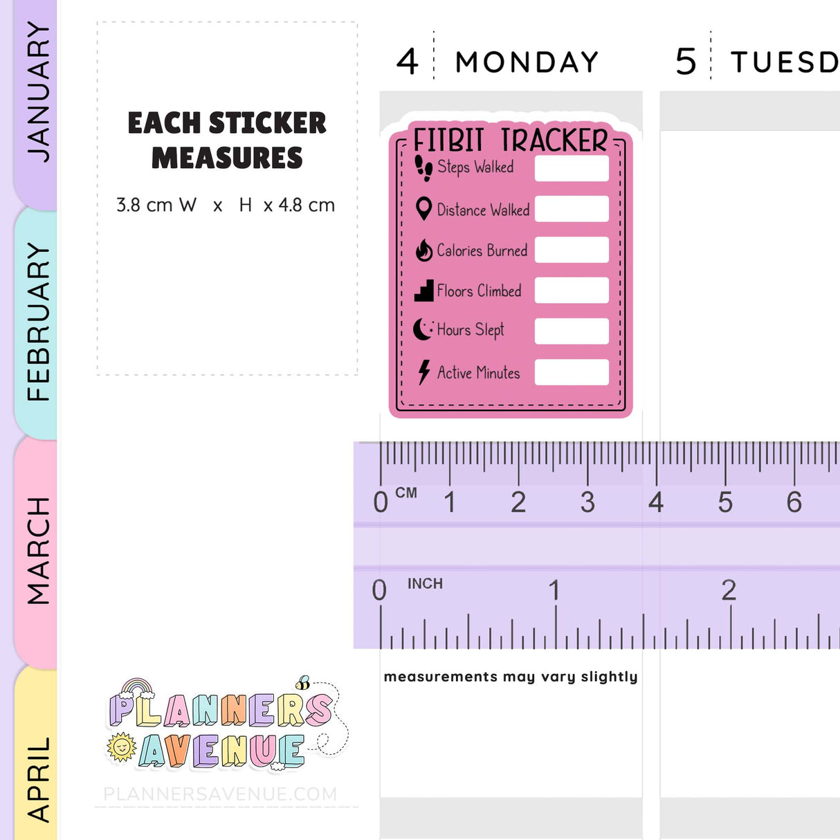 Fitbit Stats Tracker Planner Stickers