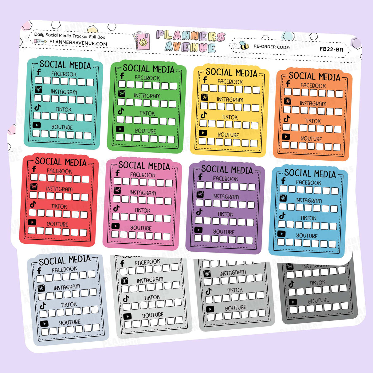 Daily Social Media Tracker Stickers