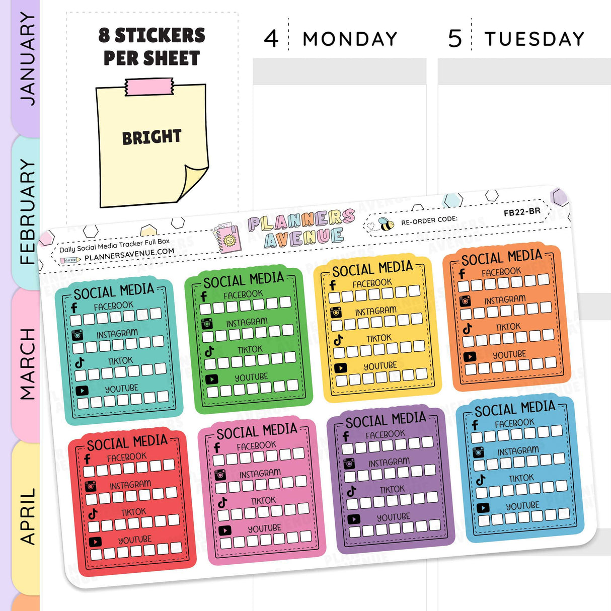 Daily Social Media Tracker Stickers