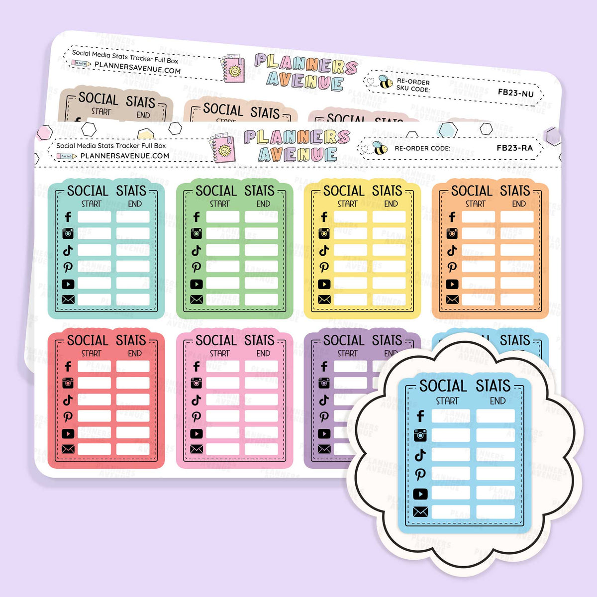 Monthly Social Media Stats Stickers