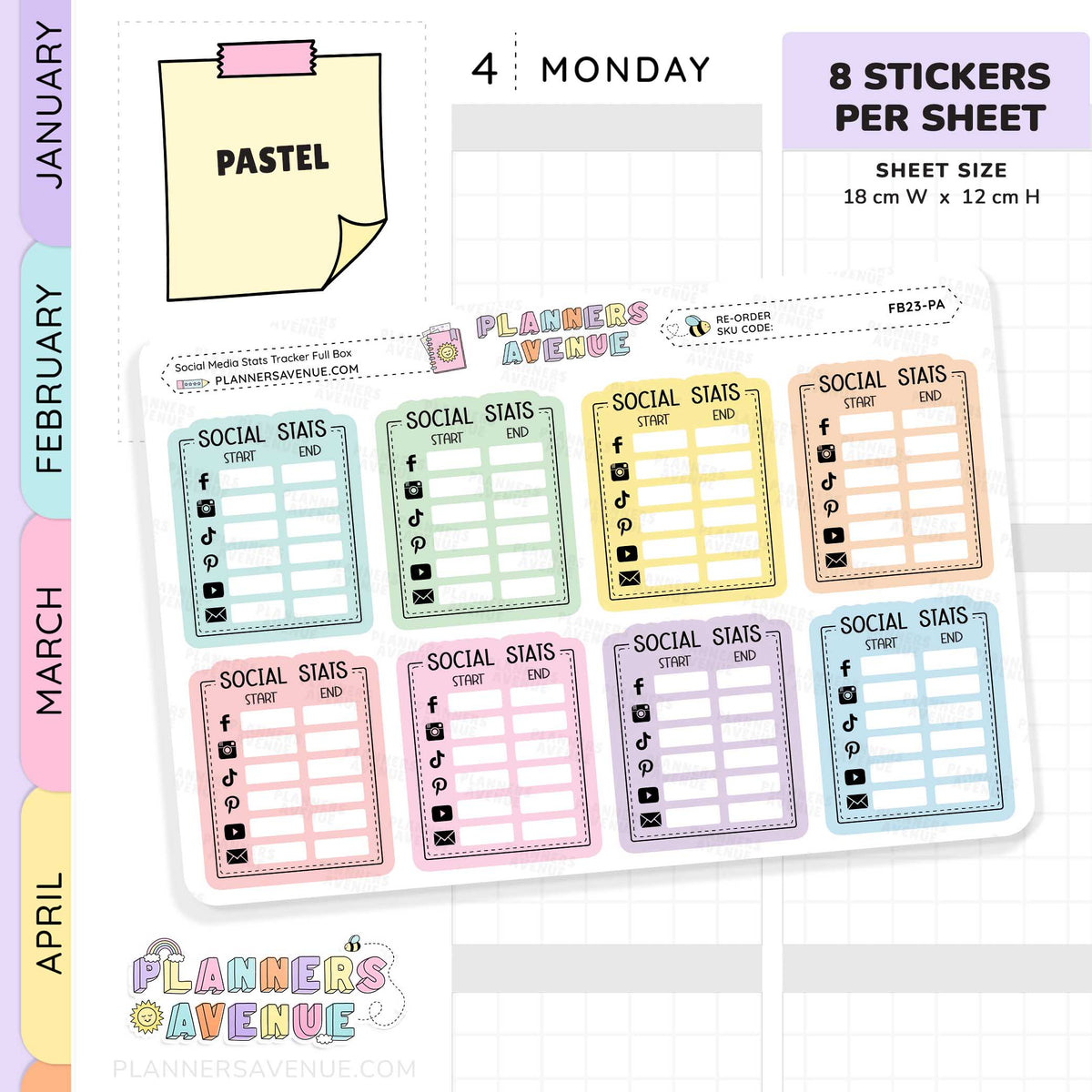 Monthly Social Media Stats Stickers