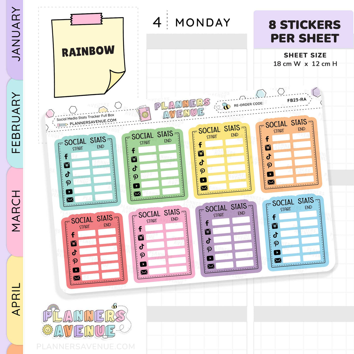 Monthly Social Media Stats Stickers