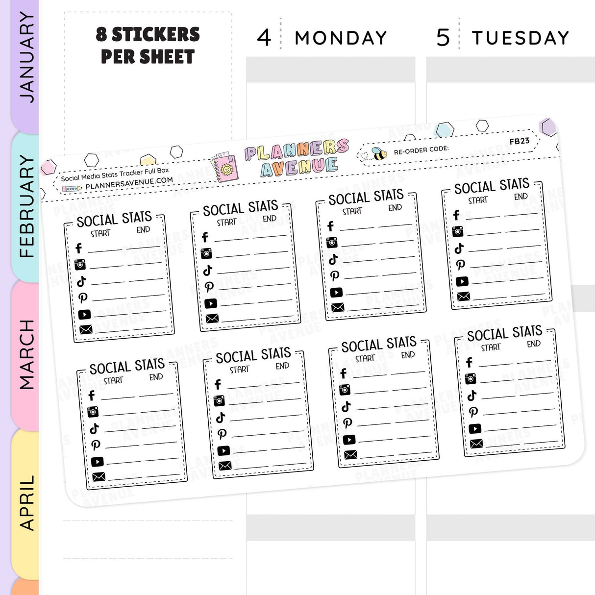 Doodle Monthly Social Media Stats Sticker