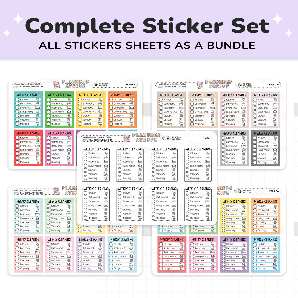 Weekly Cleaning Checklist Planner Stickers