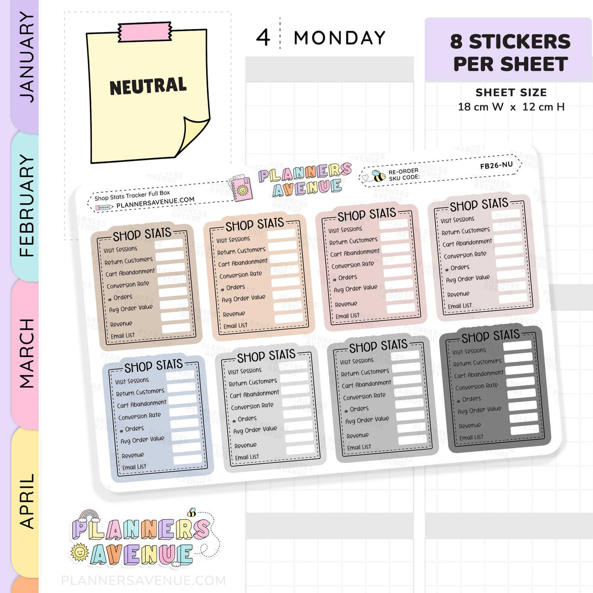 Shop Stat Tracker Planner Stickers