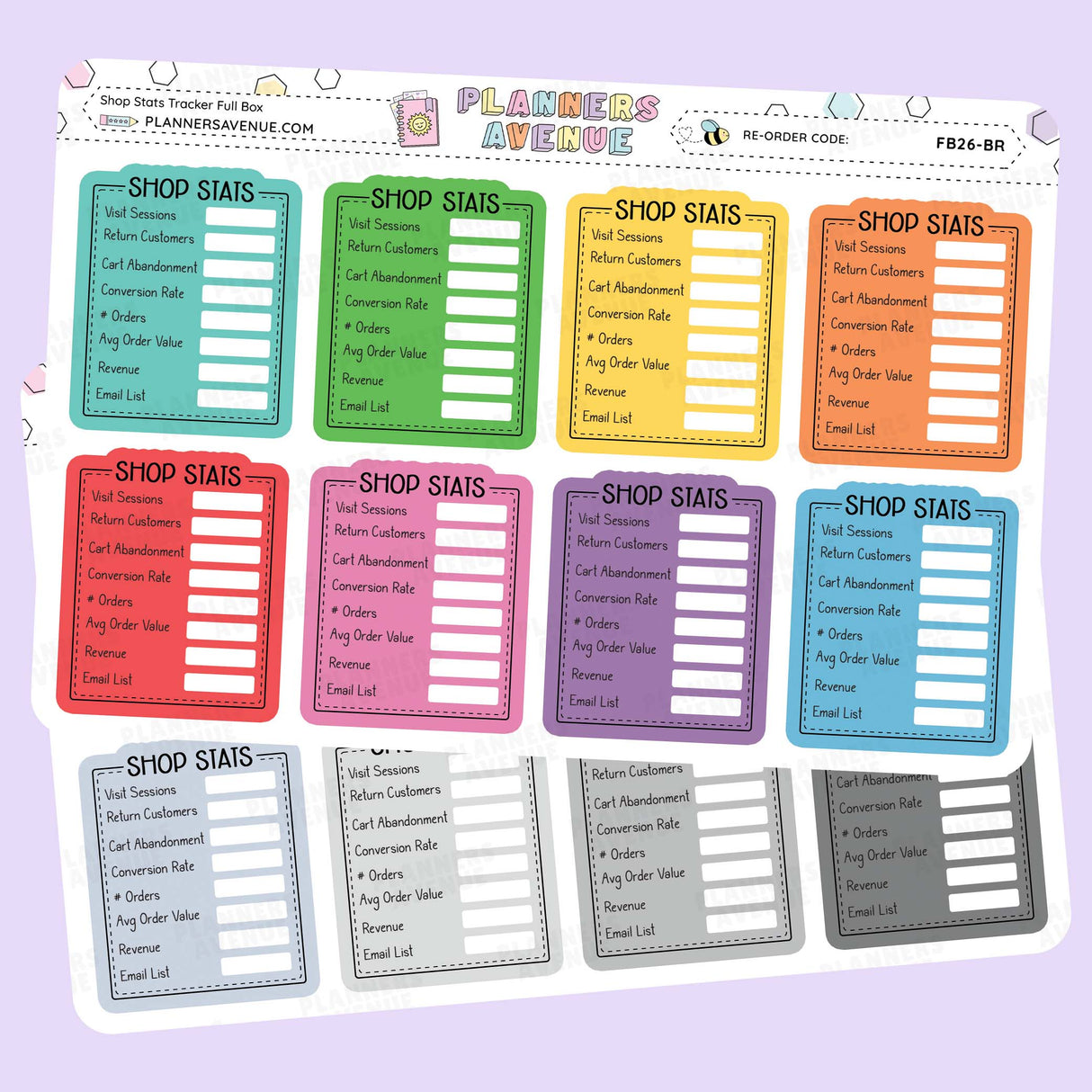 Shop Stat Tracker Planner Stickers