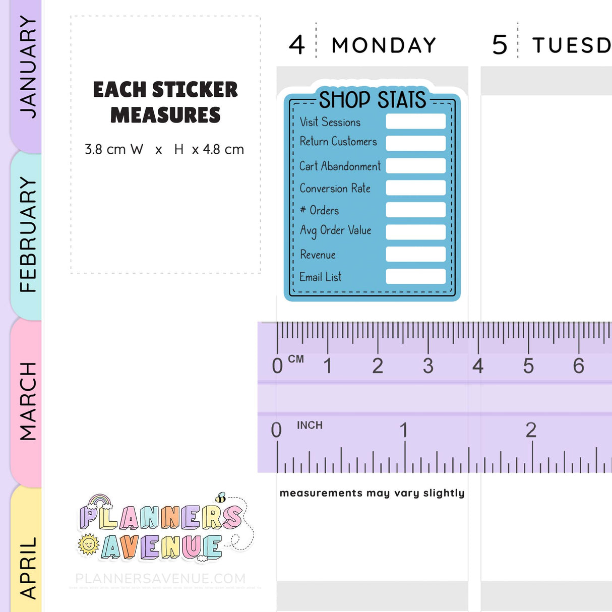 E-commerce Shopify Shop Stat tracking sticker