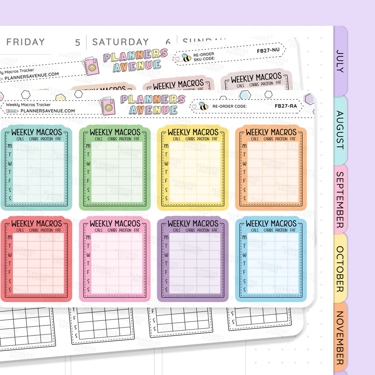 Weekly Macros Tracker Stickers
