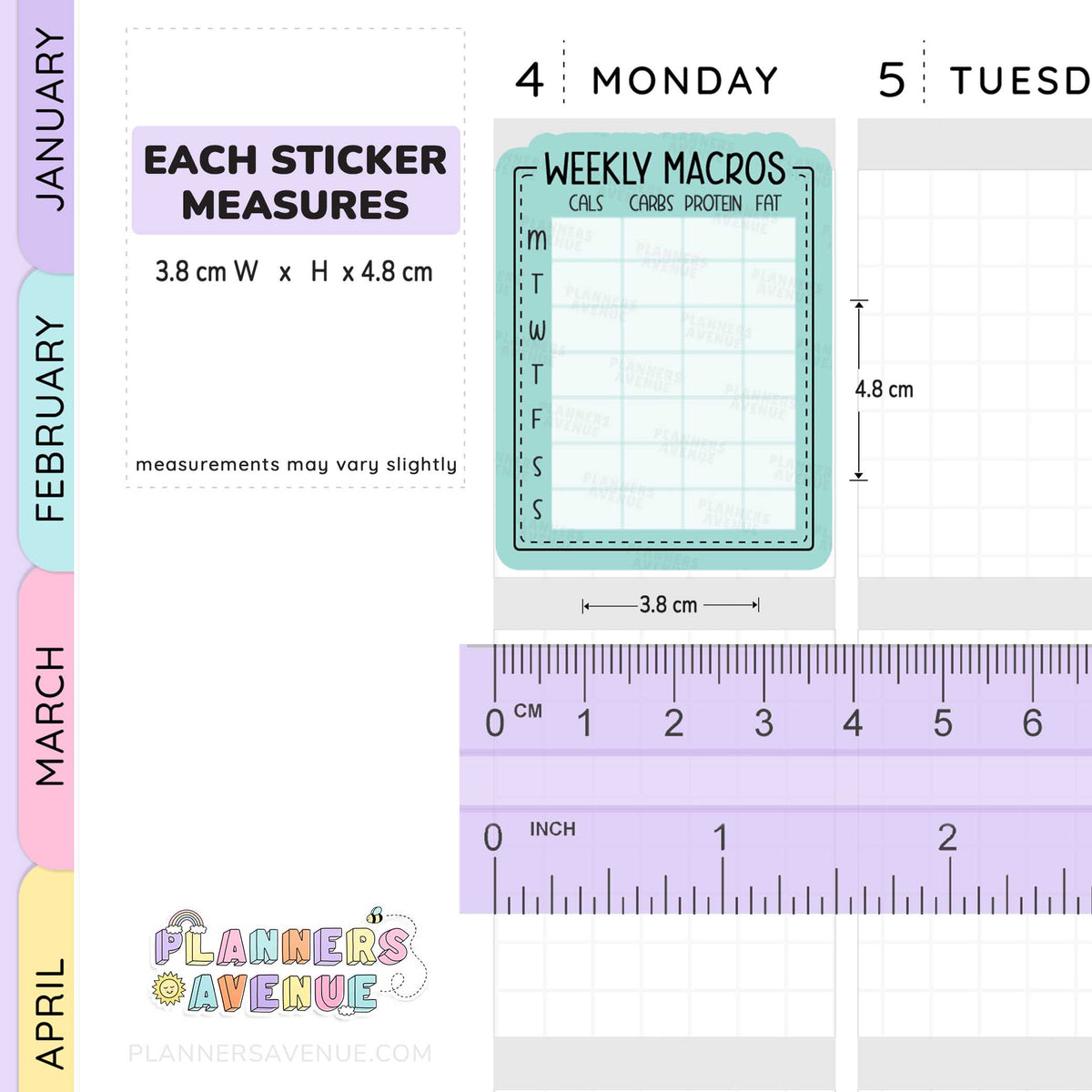 Weekly Macros Tracker Stickers