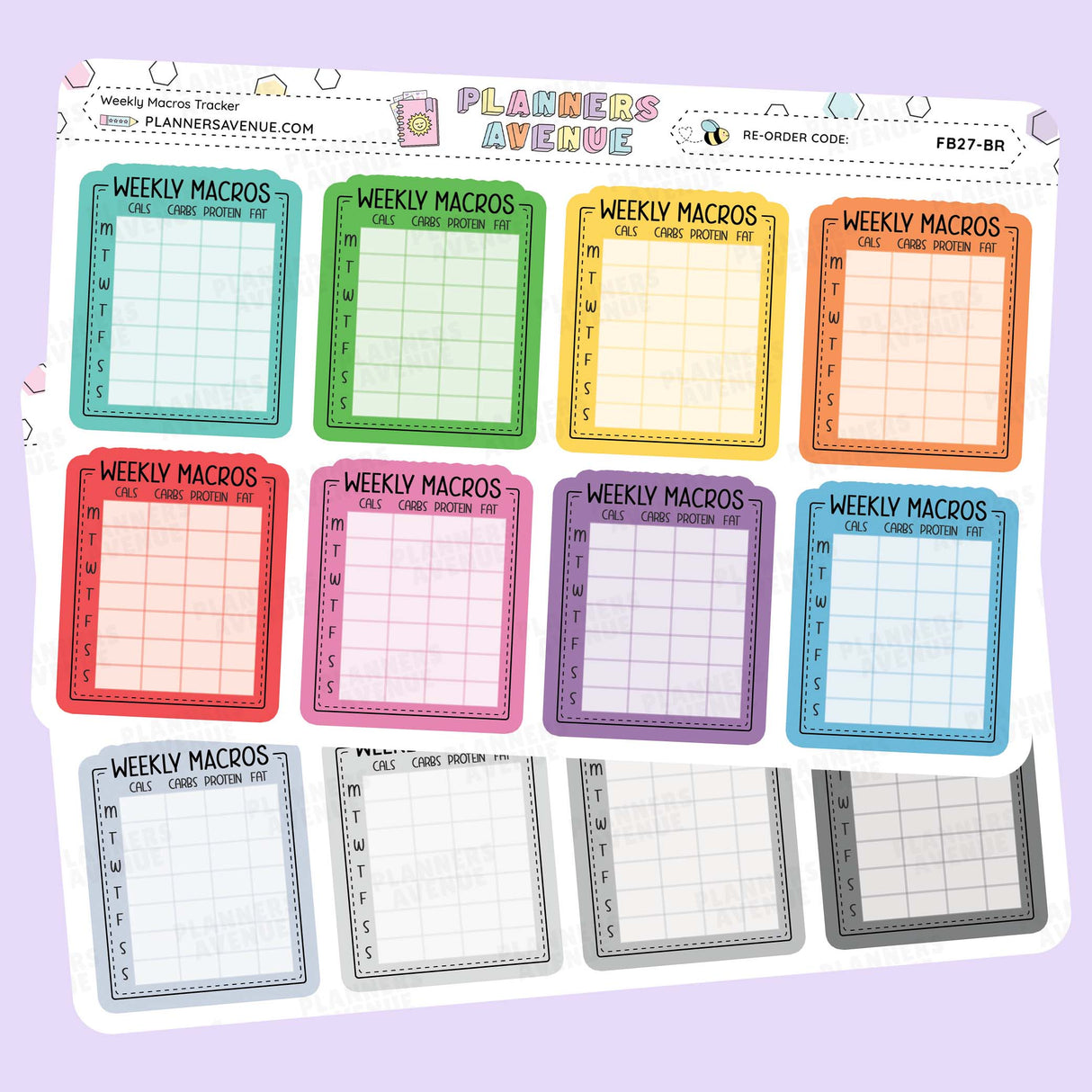 Weekly Macros Full Box Tracker Stickers