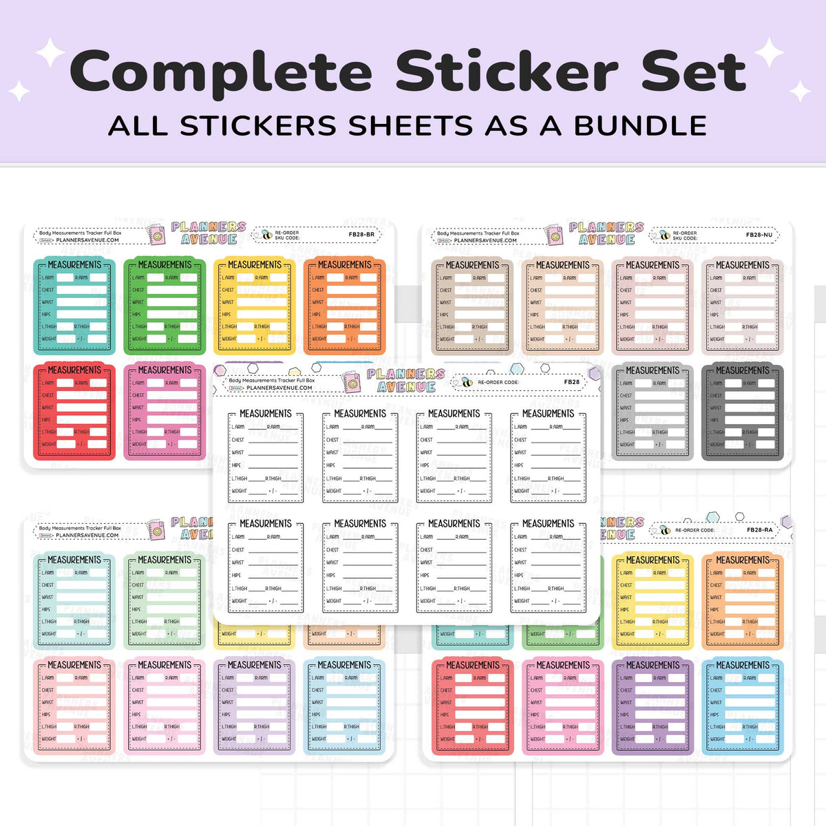 Body Measurements Tracker Stickers