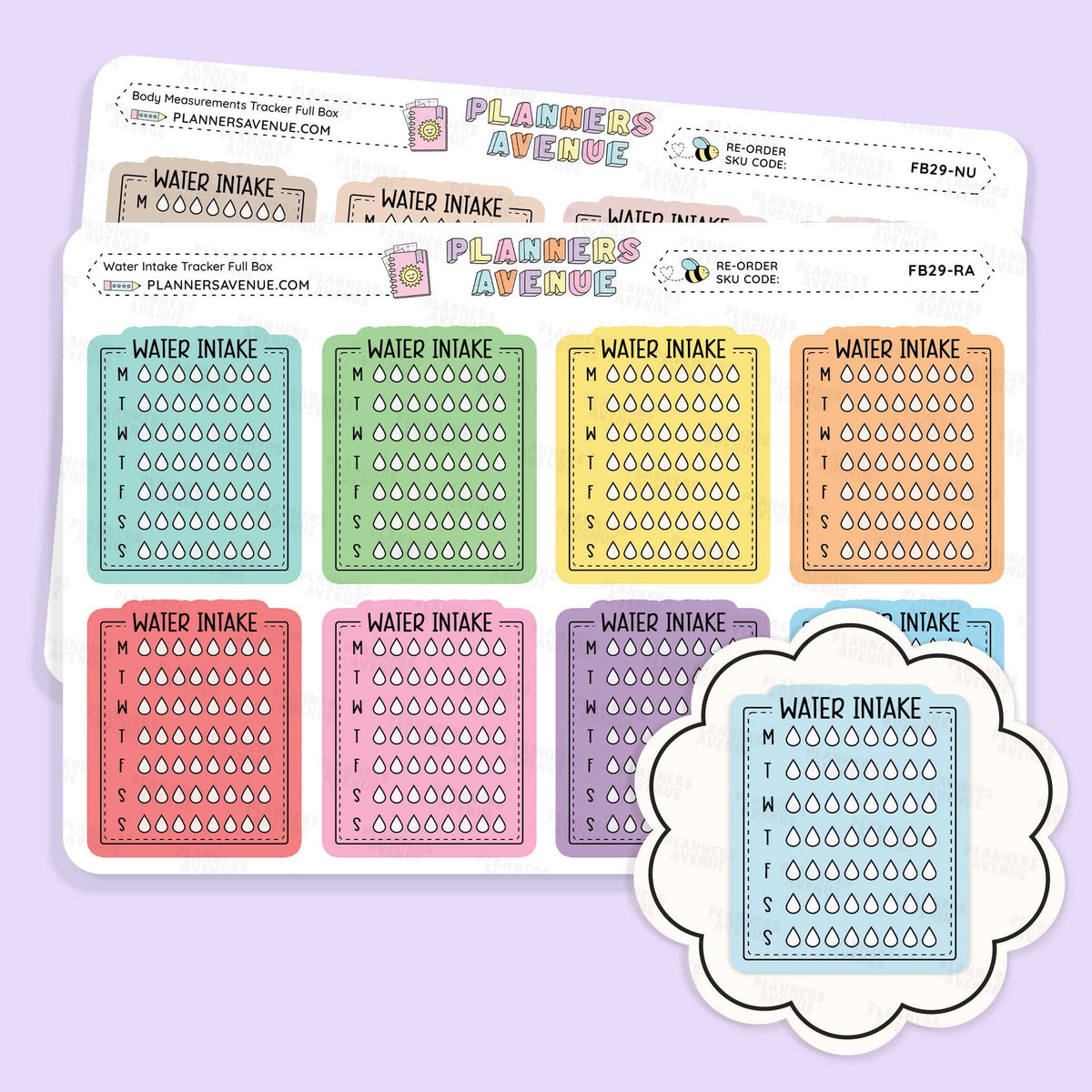 Weekly Water Intake Tracker Stickers
