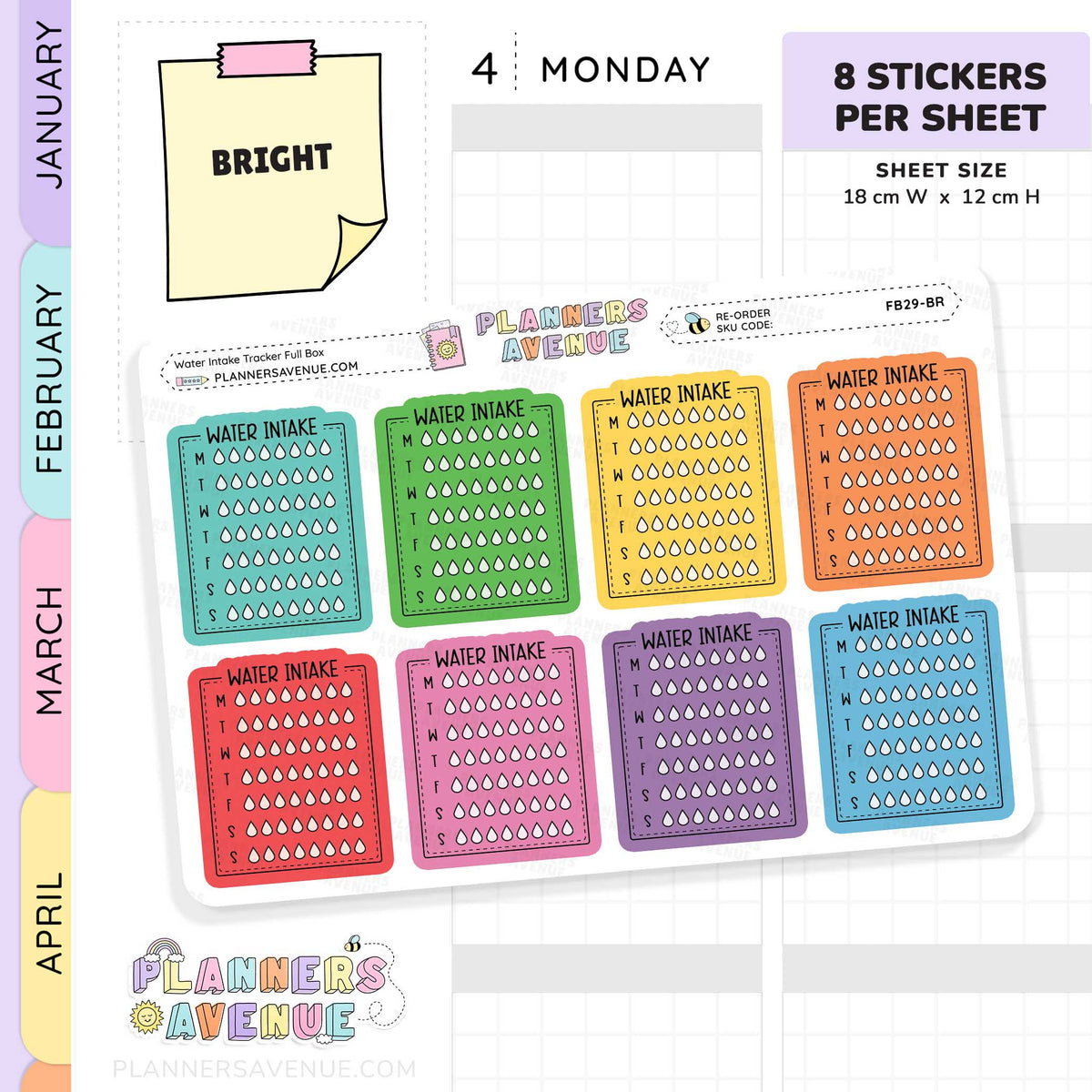 Weekly Water Intake Tracker Stickers