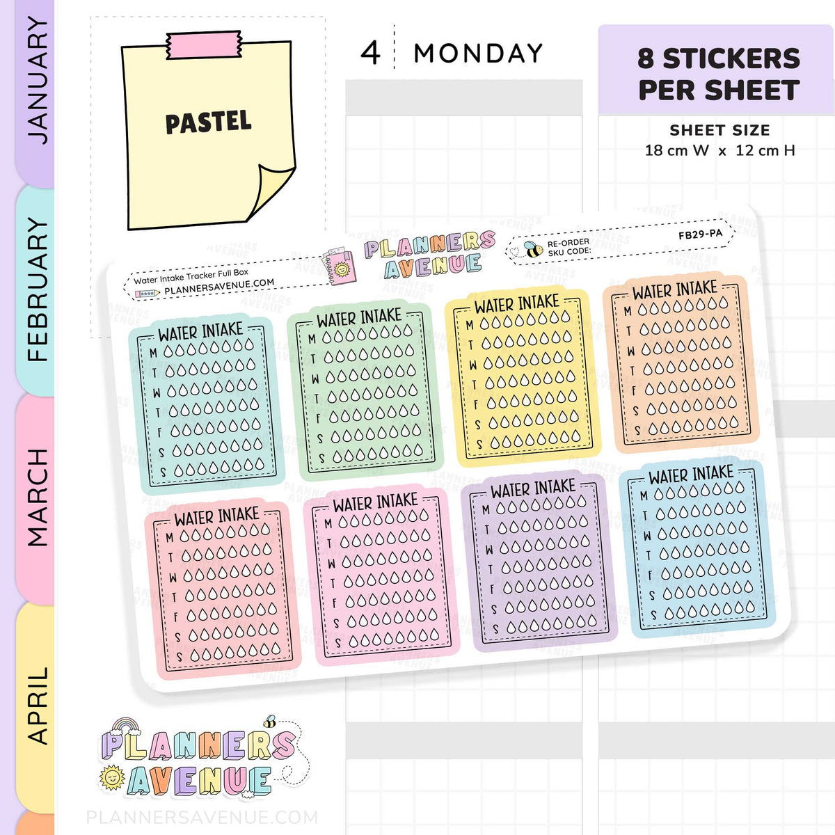 Weekly Water Intake Tracker Stickers