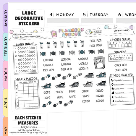 Macabre Manor Fitness Planner Stickers