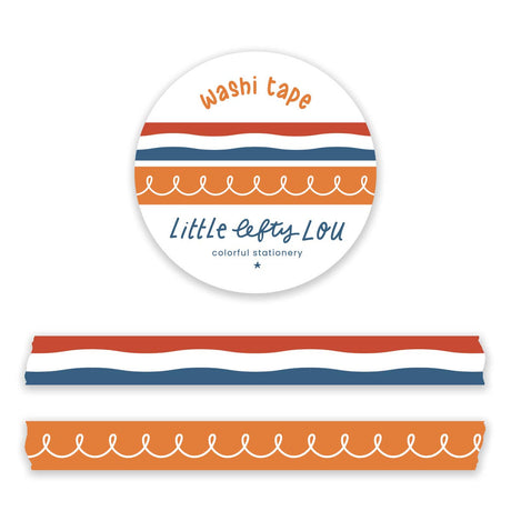 Flag and Orange Doodle Slim Washi Tapes Set by Little Lefty Lou
