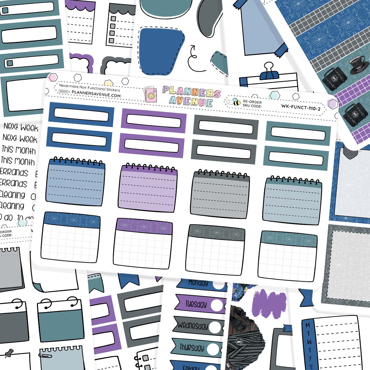Nevermore Functional Planner Stickers Bundle
