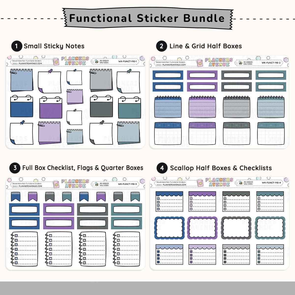 Nevermore Functional Planner Stickers Bundle
