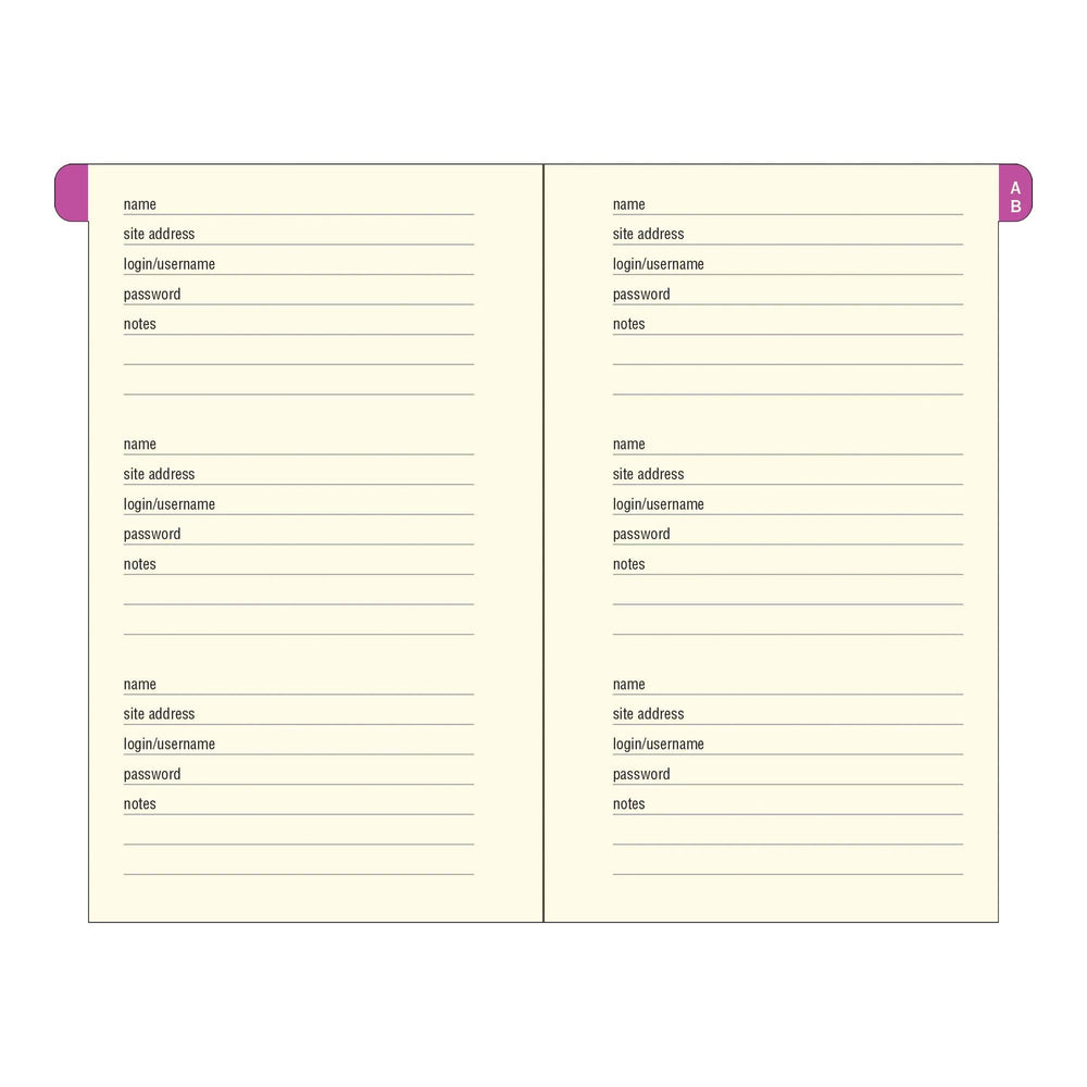 Internet Address & Password Book