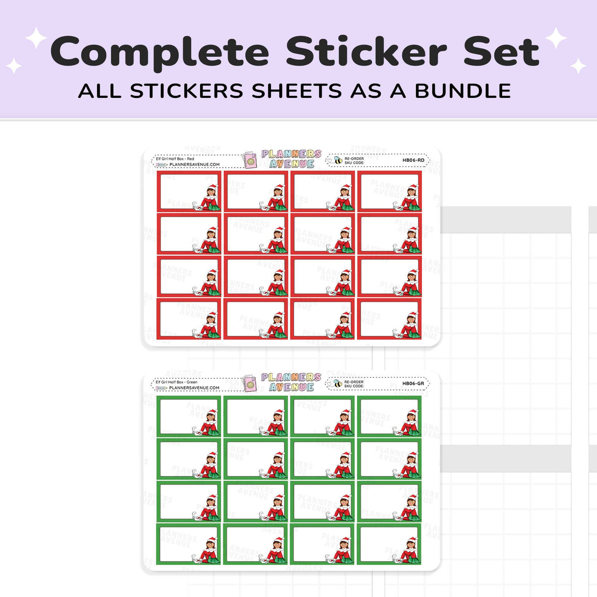 Christmas Elf Half Box Stickers