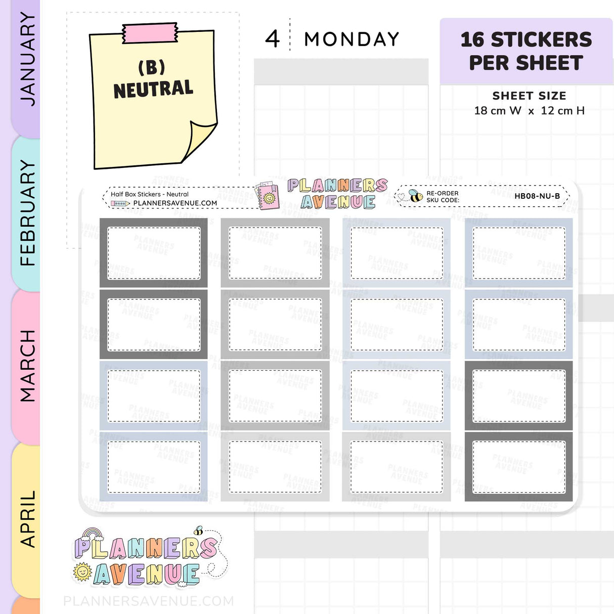 Half Box Planner Stickers
