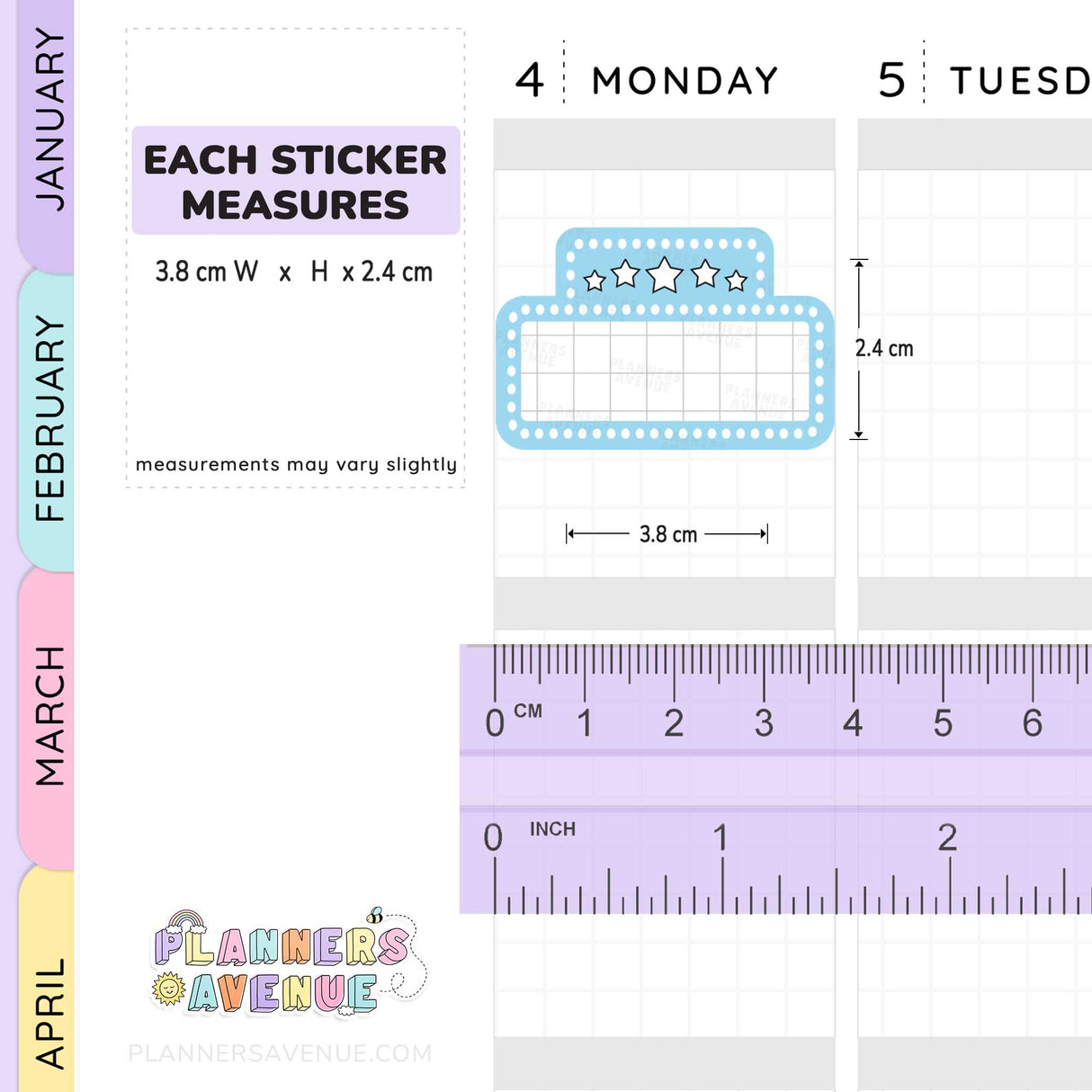 Movie Marquee Tracker Planner Stickers