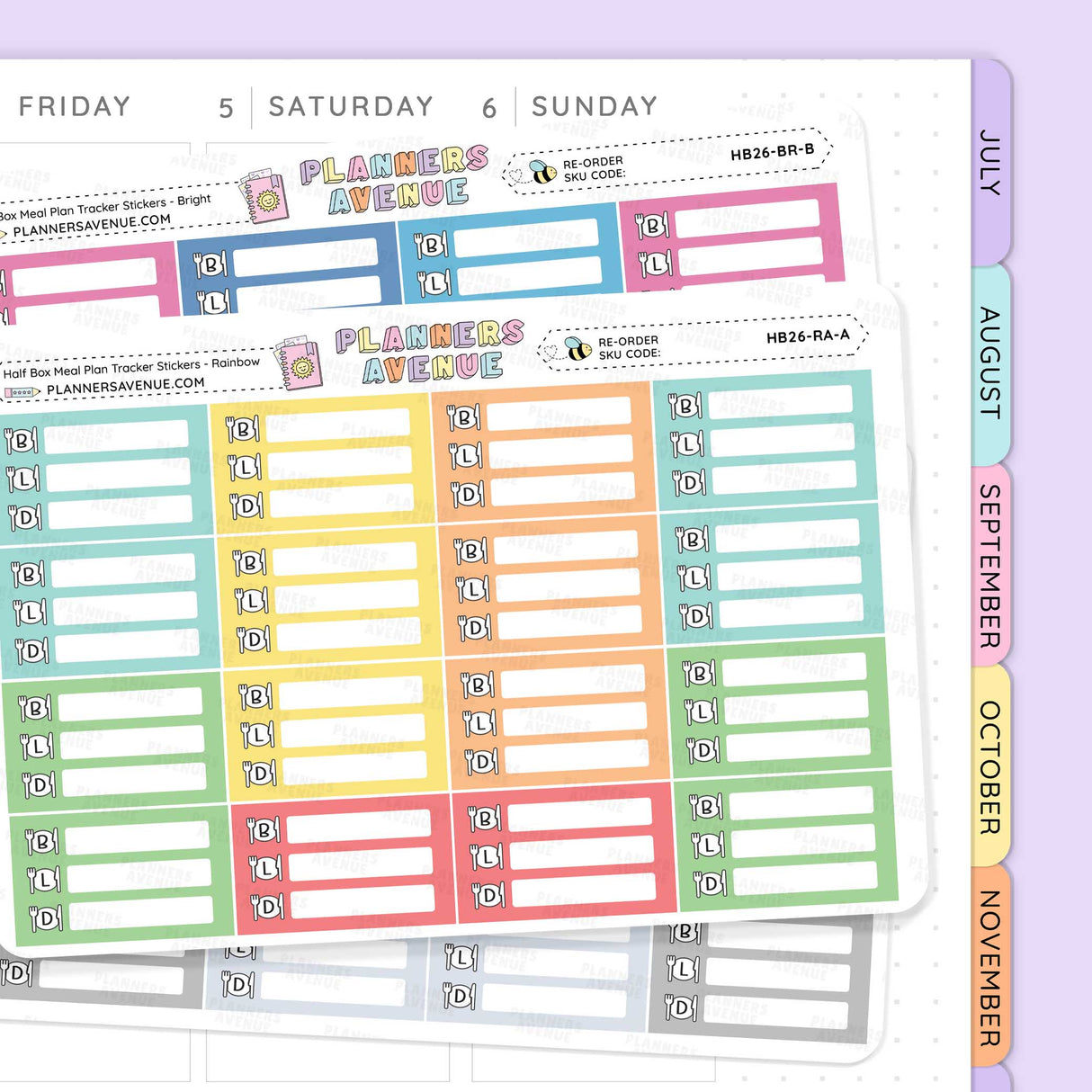 Meal Plan Tracker Stickers