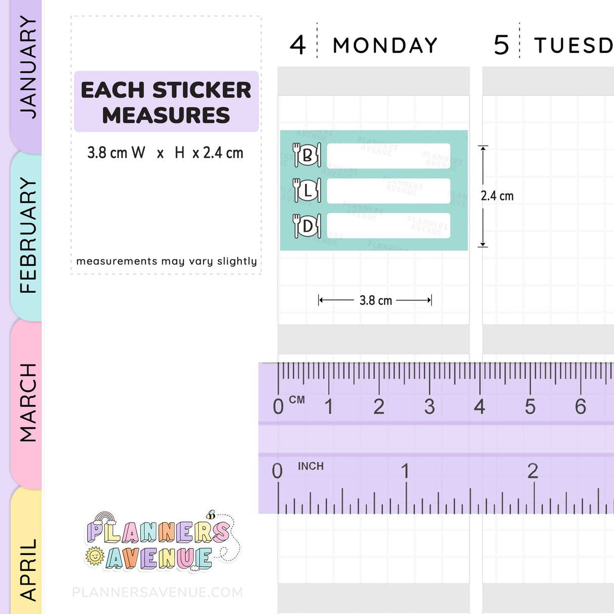Meal Plan Tracker Stickers