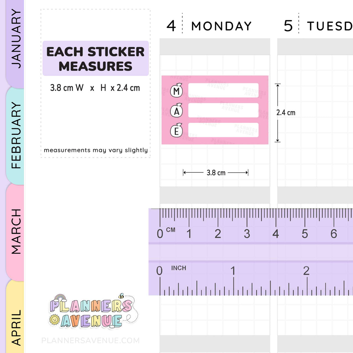 Snack Meal Plan Tracker Stickers
