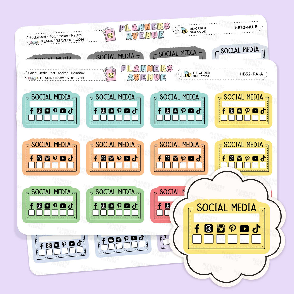 Social Media Post Tracker Stickers
