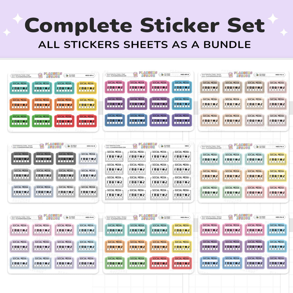 Social Media Post Tracker Stickers