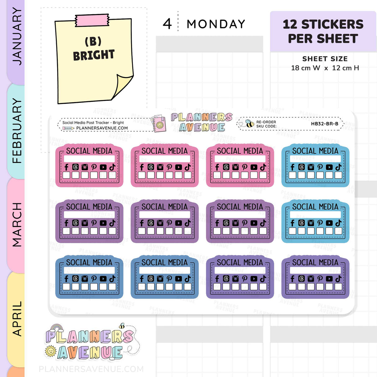 Social Media Post Tracker Stickers