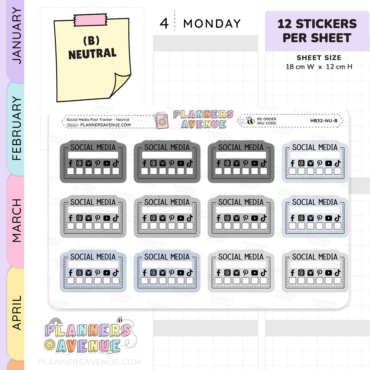 Social Media Post Tracker Stickers