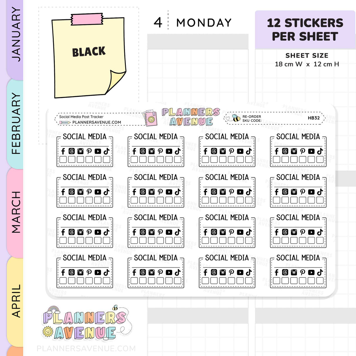 Social Media Post Tracker Stickers
