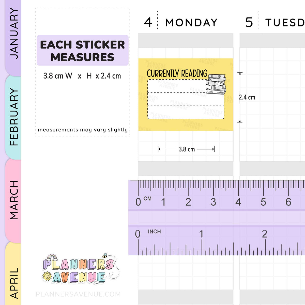 Currently Reading Planner Stickers - Half Box