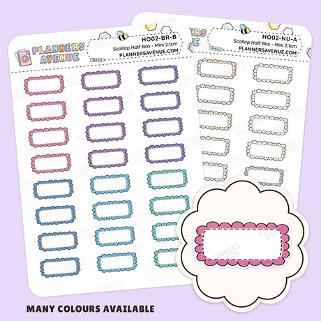 Hobonichi Scalloped Half Box Stickers
