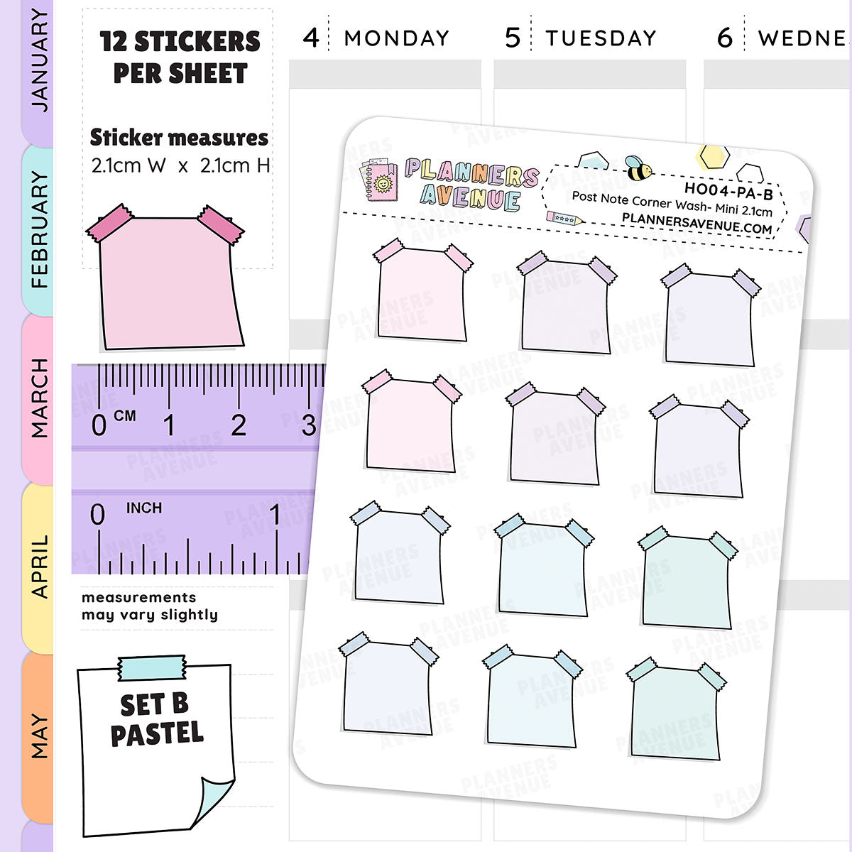 Hobonichi Washi Sticky Note Stickers
