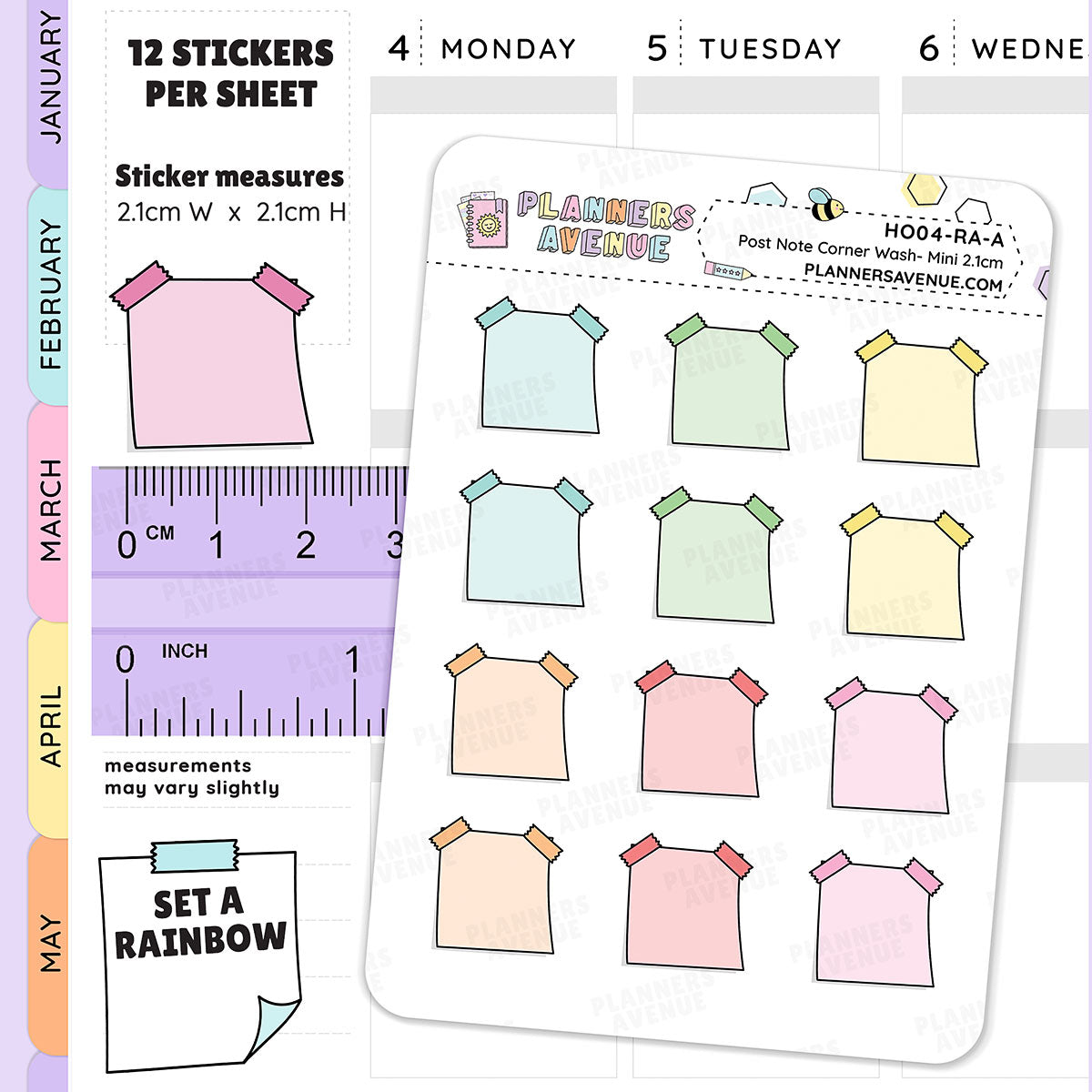 Hobonichi Washi Sticky Note Stickers