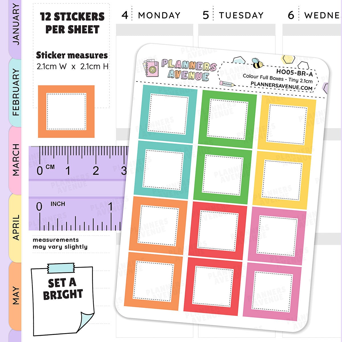 Hobonichi Full Boxes Functional Stickers