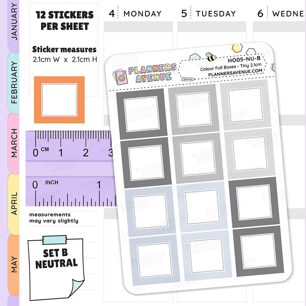Hobonichi Full Boxes Functional Stickers
