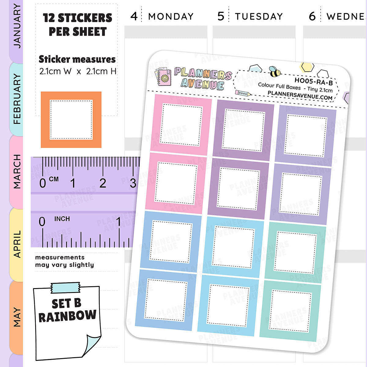 Hobonichi Full Boxes Functional Stickers