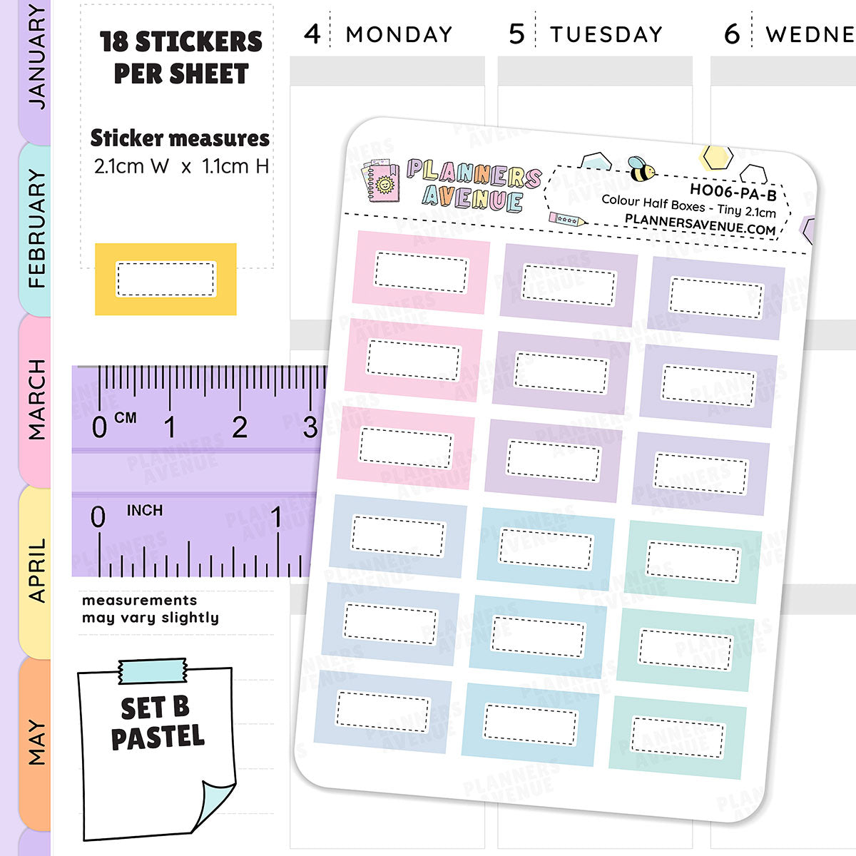Hobonichi Half Boxes Functional Stickers