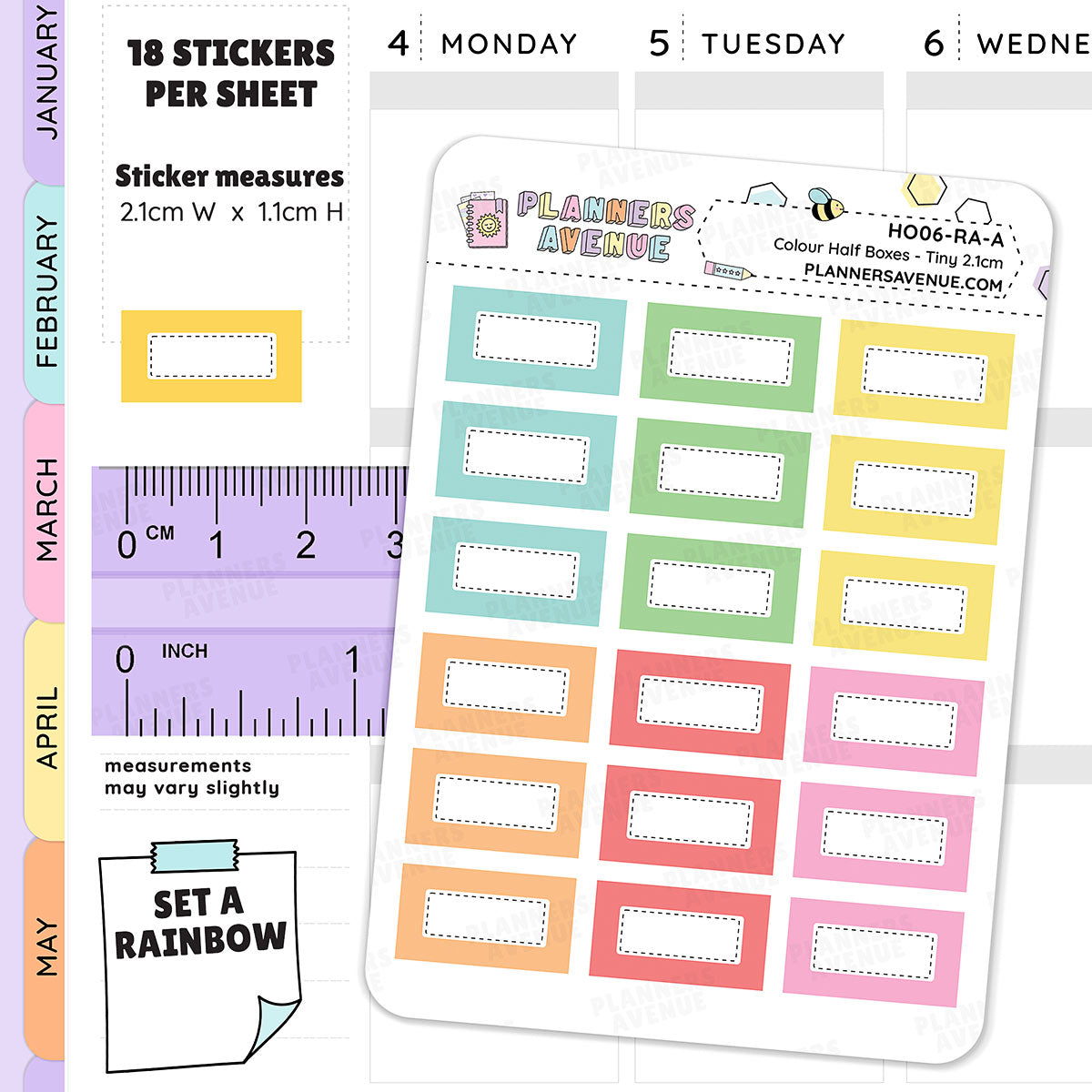Hobonichi Half Boxes Functional Stickers