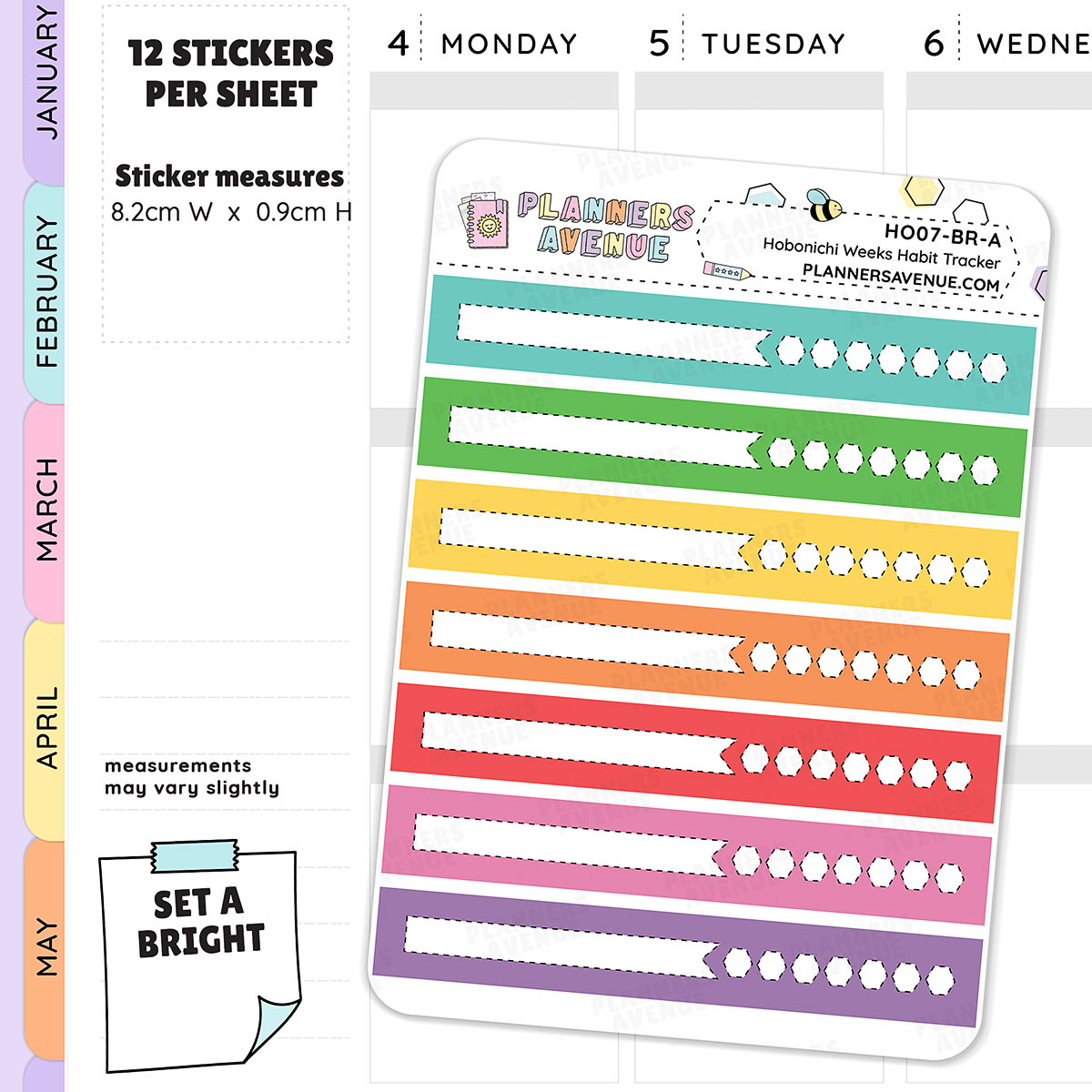 Hobonichi Weeks Habit Tracker Stickers