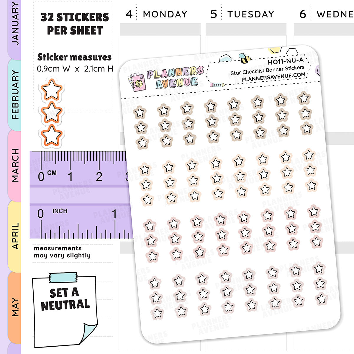 Star Doodle Checklist Stickers