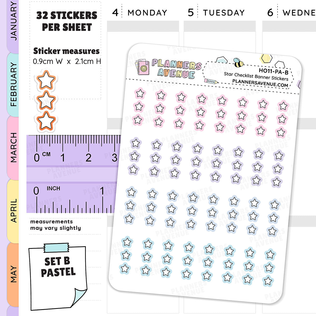 Star Doodle Checklist Stickers