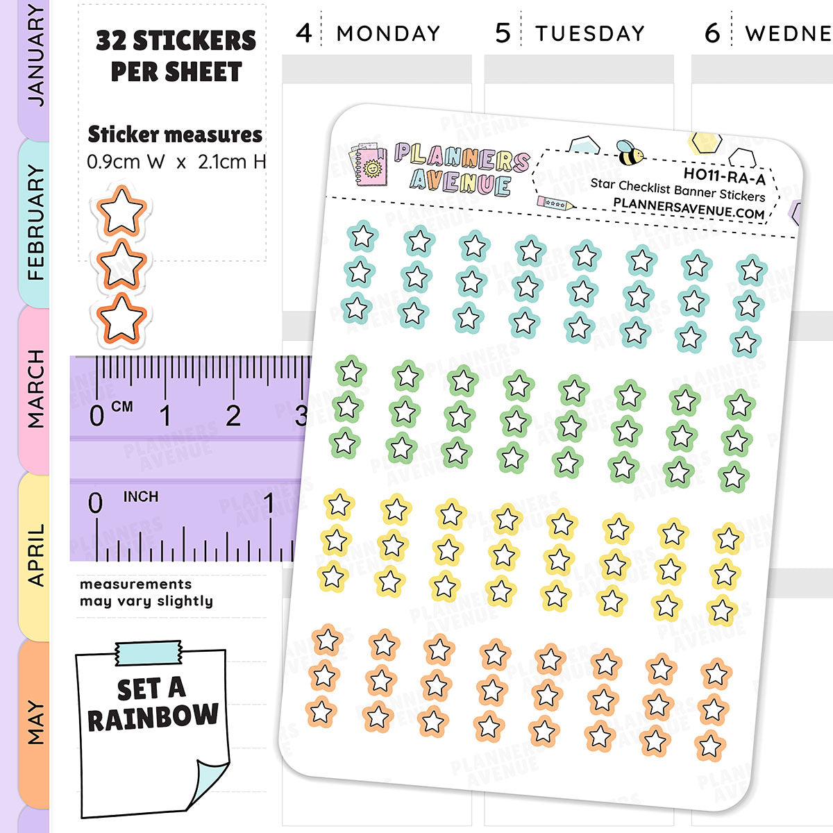 Star Doodle Checklist Stickers